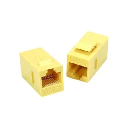 Unirise Usa Cat6 Rj45 Keystone In-Line Coupler, Ylw C6-CPLR-YLW